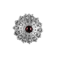 Anello bottone sardo granato La Grotta dei Preziosi